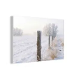 Hek - Sneeuw - Mist - Platteland - Nostalgisch forex 5mm xxl -3d