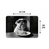 Hond - Bulldog - Pasta - Bril - Stoer - Dieren Placemat vinyl groot -specs