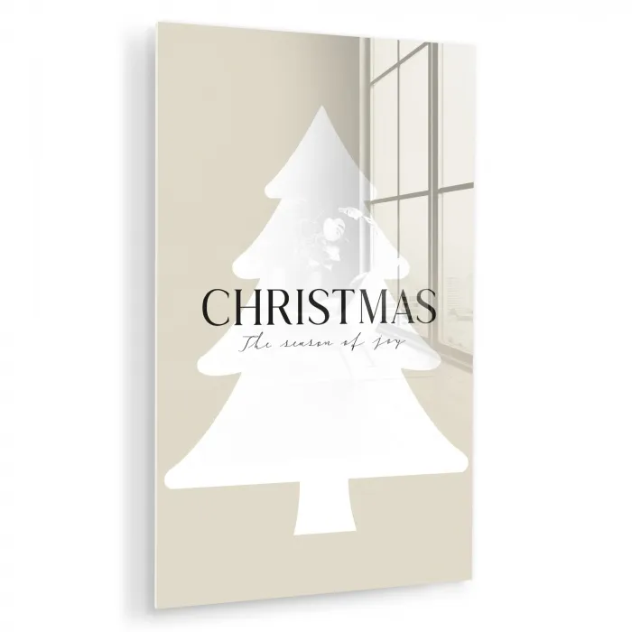 Kerstboom - Japandi - Christmas - Beige plexiglas 5mm klein -zzzproduct_nieuw