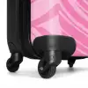 Grote bladeren in verschillende tinten roze NBS - Handbagage koffer - Unisex middel -wiel