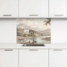 Landhuis - Rivier - Vee keuken achterwand 2 middel -3d