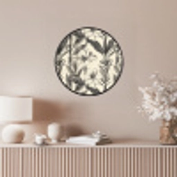 Klassiek - Botanisch - Zwart - Beige Fotolijst rond zonder passe partout klein 856 -sfeer3