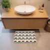 Waaier - Patroon - Zwart - Beige Badmat klein 997 -sfeer1