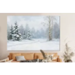 Bospad - Dennen - Sneeuw - Winter - Rustgevend forex 5mm xxl -bovenbank