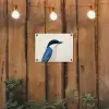Illustratie - Blauw - Vogel tuinposter los doek klein -sfeer1