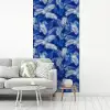 Palmblad - Patroon - Blauw fotobehang vinyl groot 64 -woonkamer