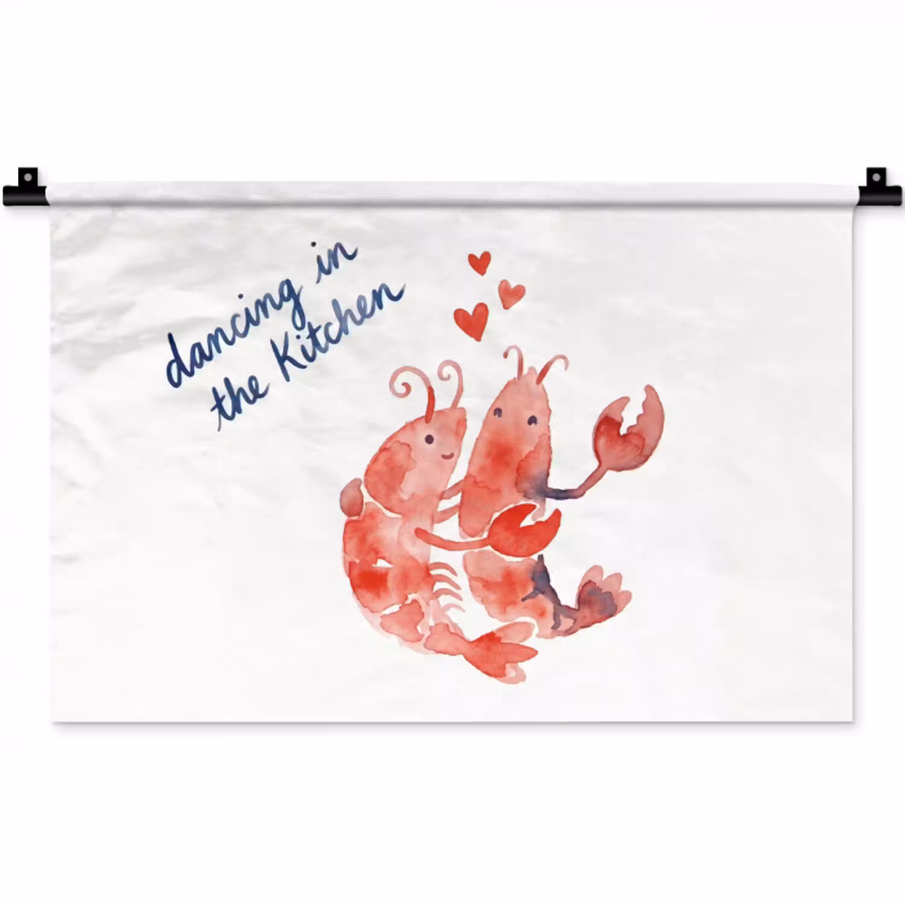 Dier - Dans - Liefde - Waterverf - Rood Wandkleed katoen klein -zz3d