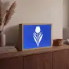 Tulp - Minimalistisch - Bladeren - Wit Light Box met batterij (Wandlamp) middel -sfeer2