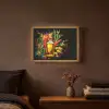 Olijfolie - Graffiti - Peper - Olijven - Modern Light Box met batterij (Wandlamp) middel -sfeer4