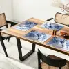 Kat - Patroon - Blauw Placemat vinyl groot -zzsfeer4_Kitchenyeah-website