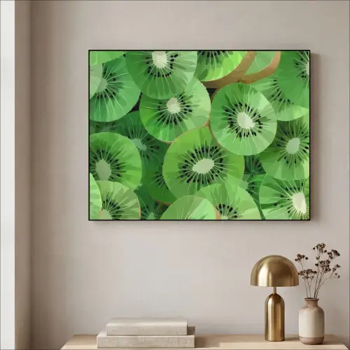 Kiwi - Groen - Pitten Textielframe zwart klein -sfeer2