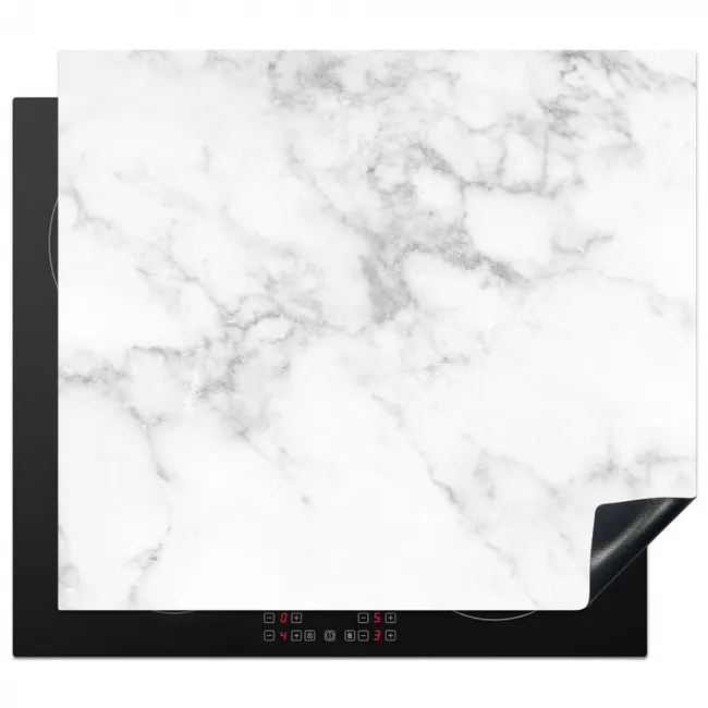 Elegantie van Wit Marmer Inductie beschermer vinyl 3mm middel -3d