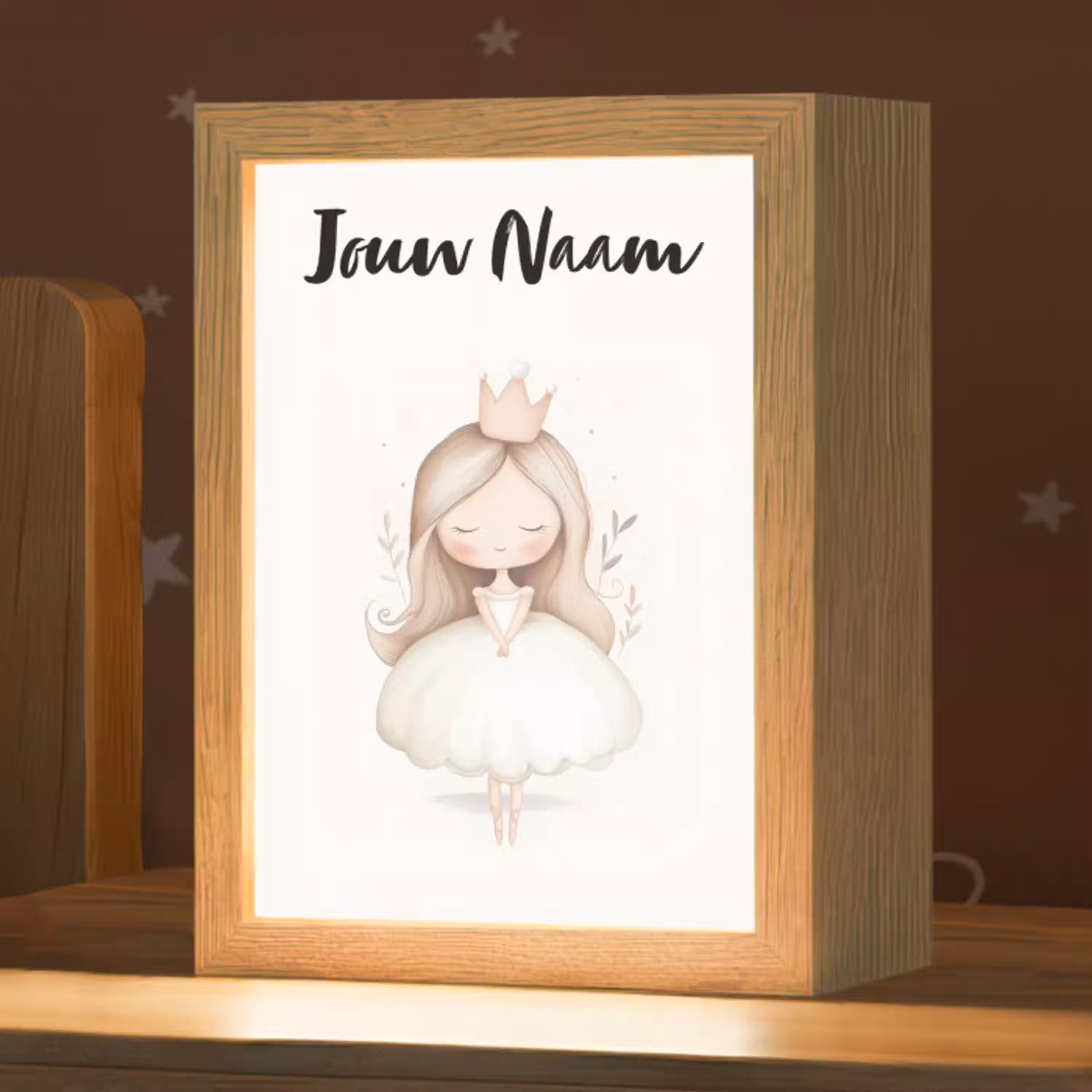 Kroon - Ballerina - Kroon - Minimalistisch Light Box met kabel (Kinderlampje) klein -zzz_3d_website