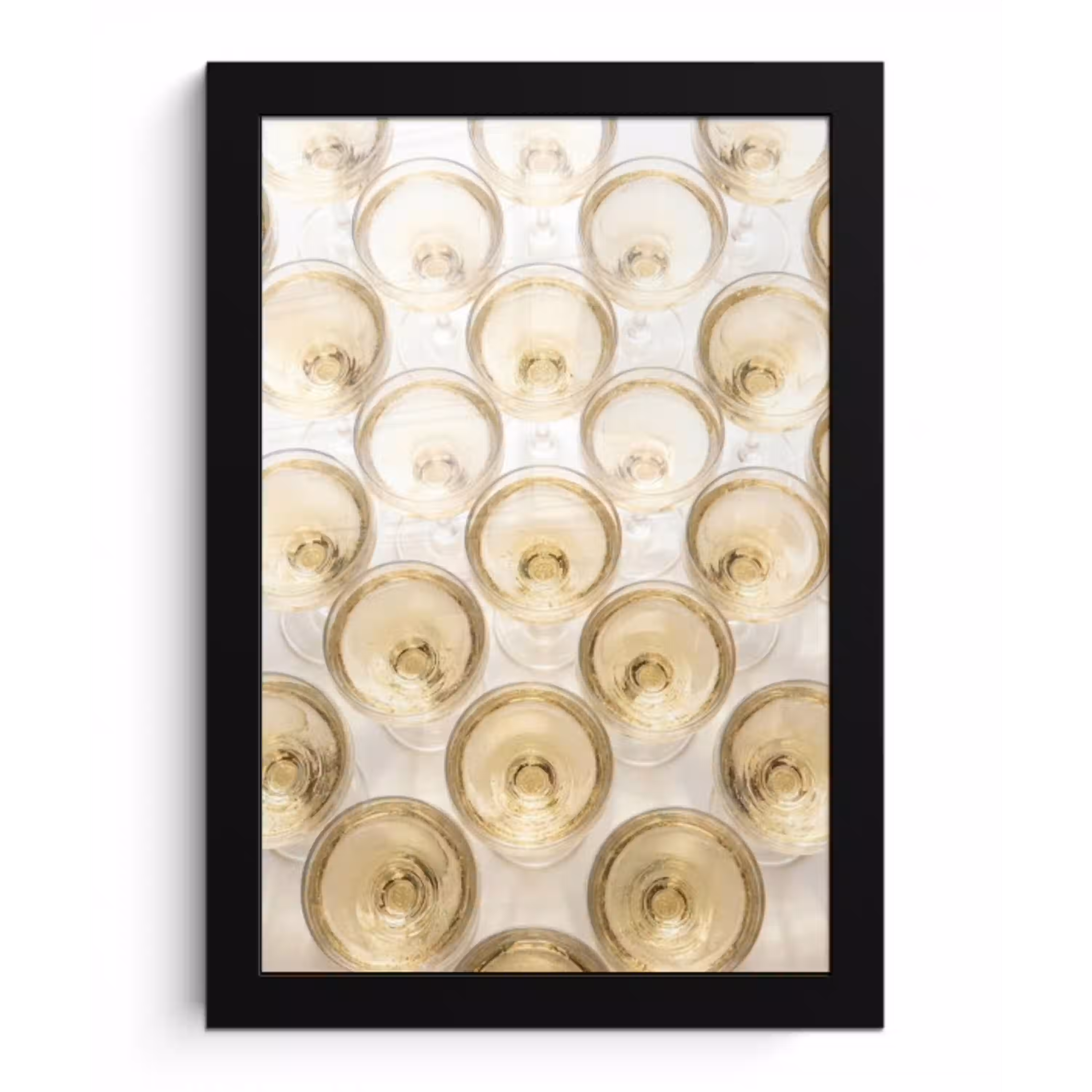 Drank - Glazen - Feest - Goud fotolijst zwart zonder passe partout klein -3d