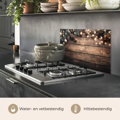 Kerstdecoratie - Houten - Dennenappel - Bruin keuken achterwand spatscherm klein -usp_NL