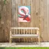 Close-up flamingo Tuinposter op houten frame 2 cm dik klein -sfeer4