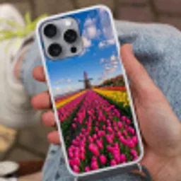 Tulpen - Holland - Molen - Kleurrijk Hoesje iPhone 16 Pro Max met koord klein -sfeer3
