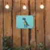 Dinosaurus - Blauw - Zonnebril tuinposter los doek klein -sfeer1