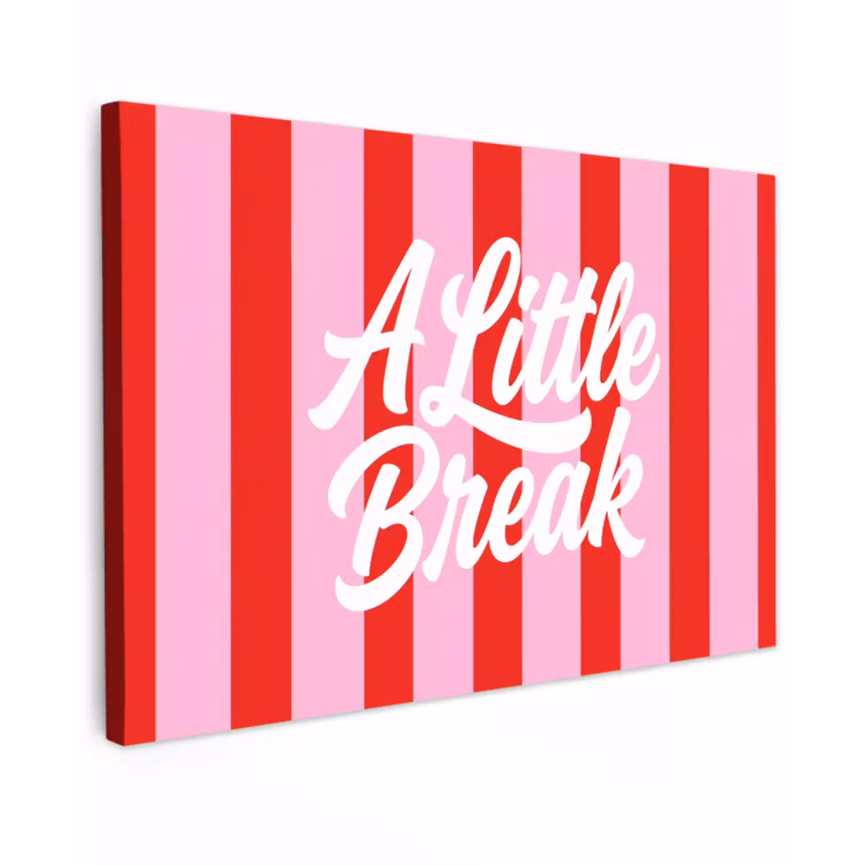 A Little Break - Strepen - Rood - Roze canvas 2cm klein -z3d