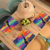 Giraffe - Savanna - Lucht - Gekleurd Placemat vinyl groot -zzsfeer5_Kitchenyeah-website