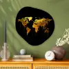 Wereldkaart - Goud - Druipen - Zwart Wandcirkel Organisch Plexiglas middel -sfeer2