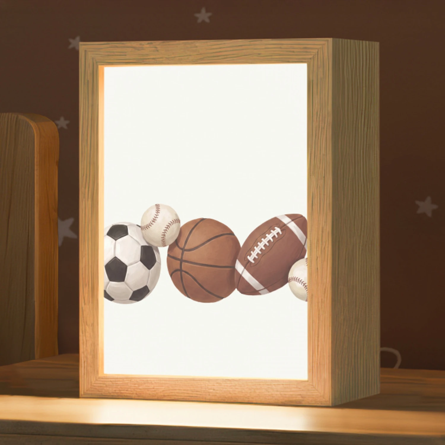 Sport - Ballen - Illustratie Light Box met kabel (Kinderlampje) klein -zzz_3d_website