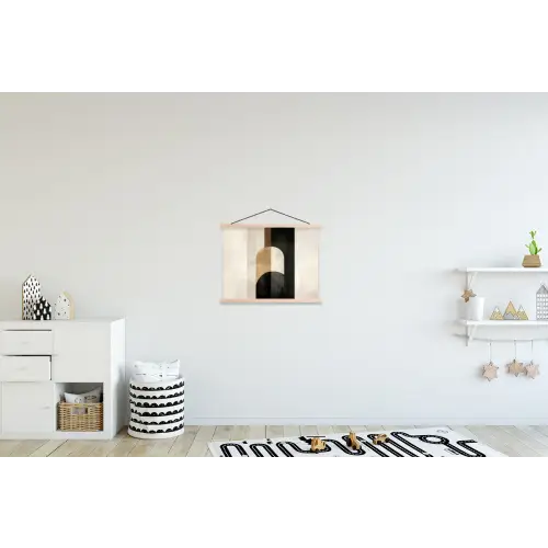 Geometrische - Vormen - Wit textielposter latten blank klein -kinderkamer