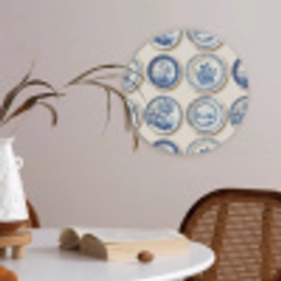 Borden - Bomen - Planten - Blauw Akoestische PET Vilt - Rond klein 838 -sfeer3