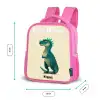 Dino - Dier - Blauw - Groen Kinderrugzak - Roze middel -productfoto_formaten