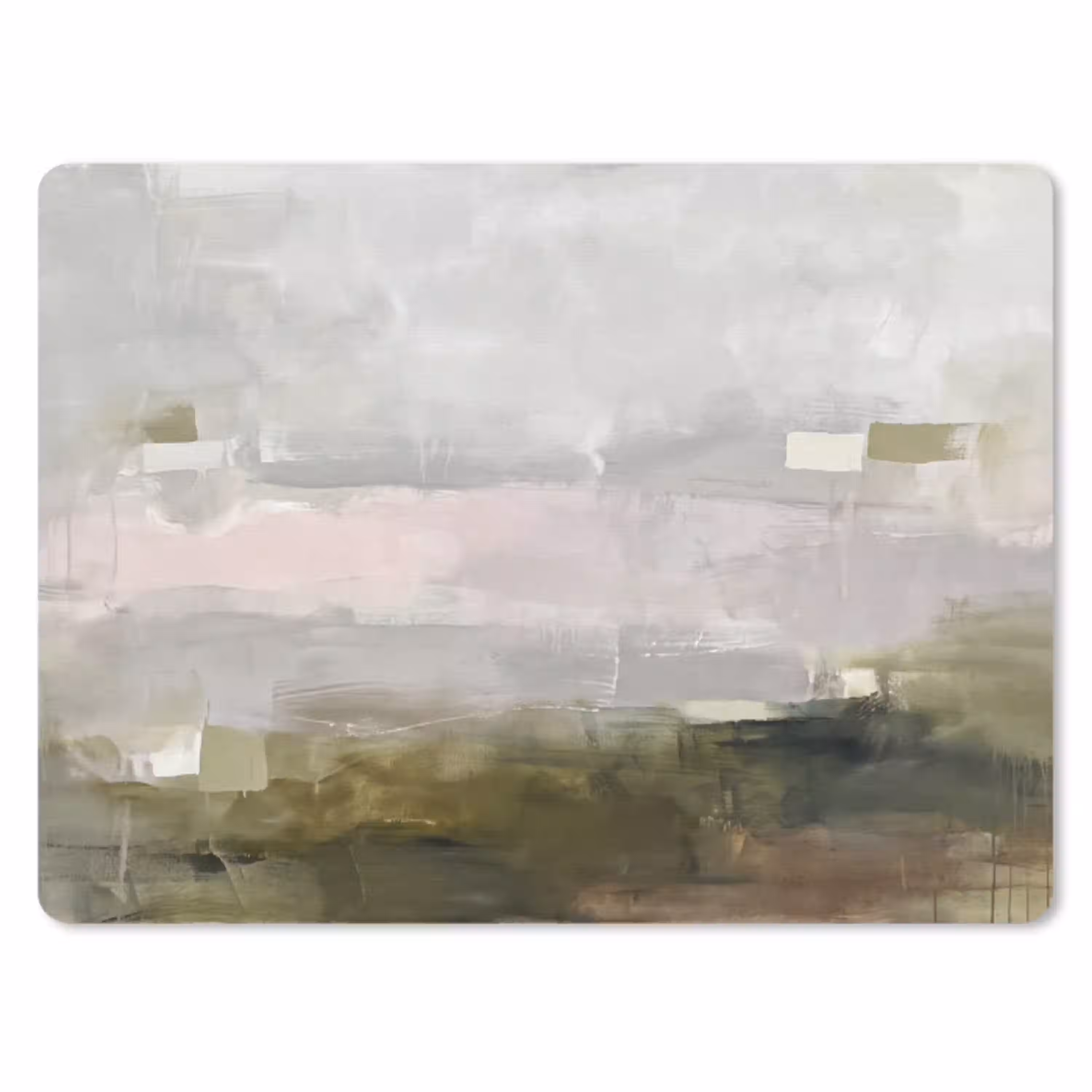 Abstract - Gelaagd - Kunst - Modern - Grijs-Groen muismat rubber klein -3d