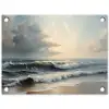 Strand - Zee - Zonsondergang tuinposter los doek klein -3d