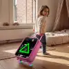 Felgroene driehoek Kinderkoffer - Roze klein -sfeer1