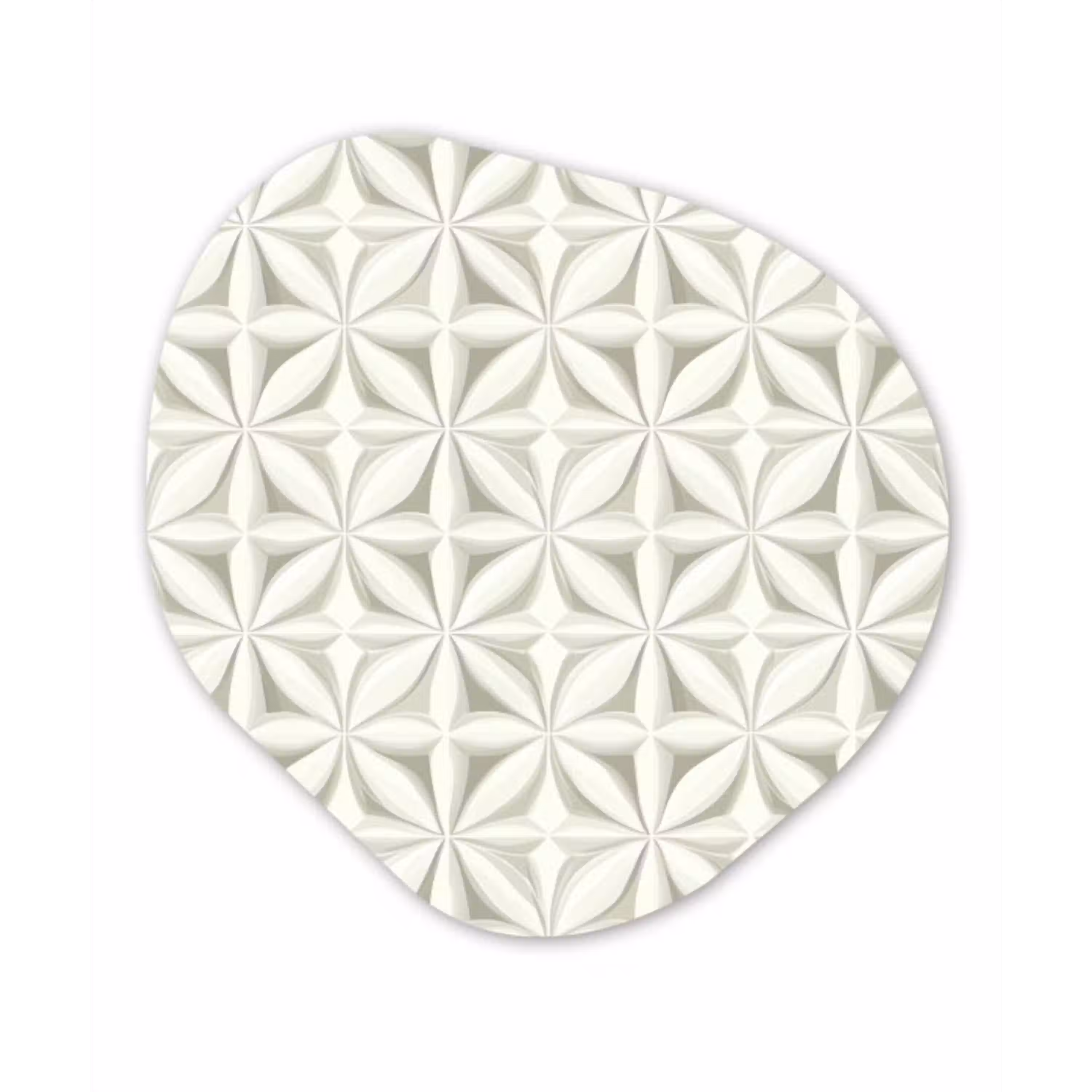 Abstract - Structuur - Grijs - Wit Wandcirkel Organisch Forex 3mm klein 629 -3d