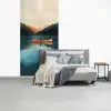 Bossen - Meer - Kano - Oranje fotobehang vinyl groot -slaapkamer
