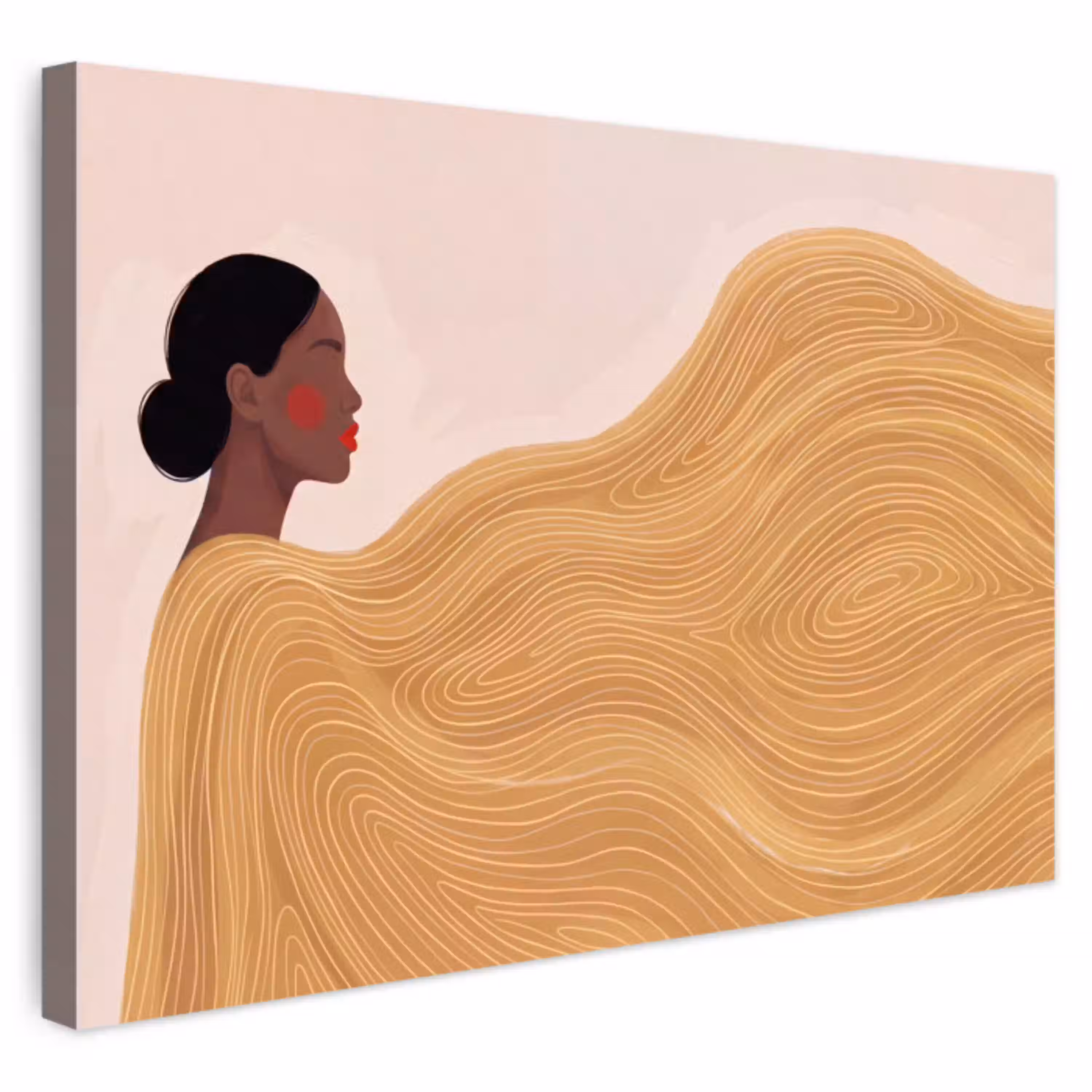Vrouw - Profiel - Modern - Abstract - Kunst Tuinposter op houten frame 2 cm dik klein -3d