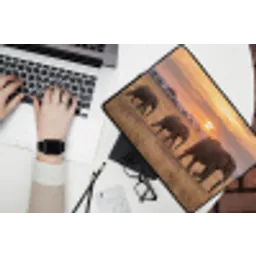 Olifanten - Savanne - Zonsondergang - Afrika - Warm laptophoes neopreen klein -bureau