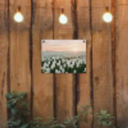 Tulpen - Landschap - Wit tuinposter los doek klein -sfeer1