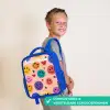 Vrolijk Smiley-patroon Kinderrugzak - Blauw middel -sfeer3_NL
