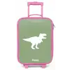 Groen met T-rex dino Kinderkoffer - Roze klein -zz3dotto