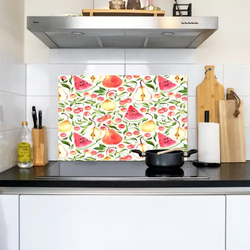 Fruit - Watermeloen - Kersen - Peer Inductie beschemer met haakjes klein 777 -sfeer2