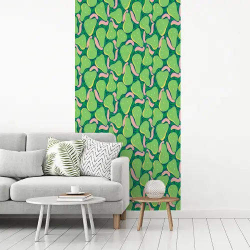 Peren - Groen - Roze fotobehang vinyl groot 64 -woonkamer