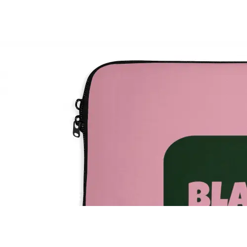 Roze - Tekstwolk - Groen - BLAH BLAH BLAH laptophoes neopreen klein -detail