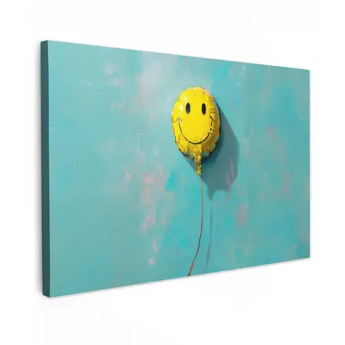 Ballon - Geel - Smiley canvas 2cm klein -z3d