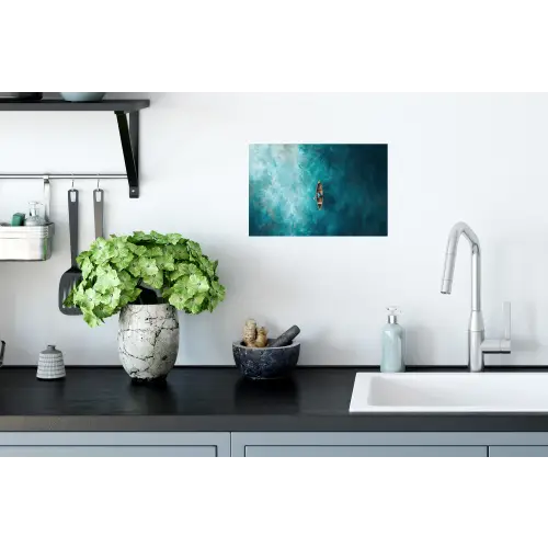 Bootje - Water - Blauw Muursticker klein -keuken