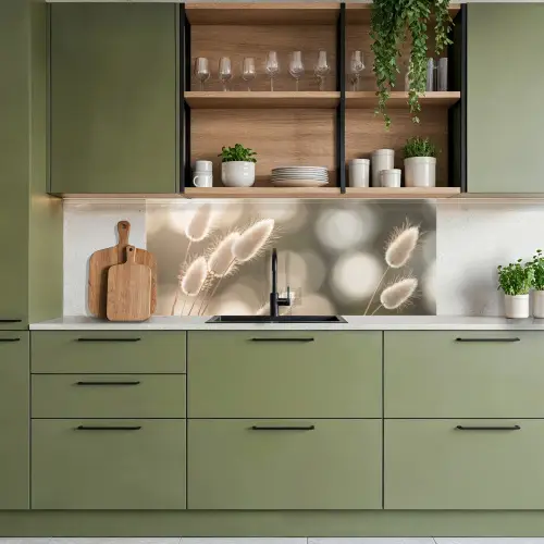 Hazestaartgras - Wit - Zonlicht keuken achterwand 2 middel -sfeer3
