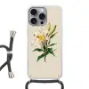 Lelie - Elegant - Botanisch - Beige Hoesje iPhone 16 Pro Max met koord klein -3d