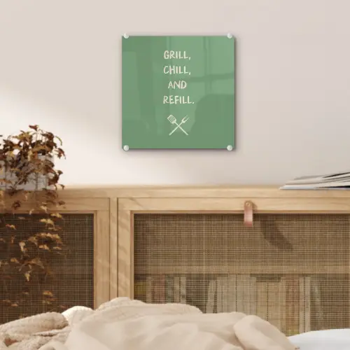 Grill - Groen - Zomer - Quote plexiglas 5mm klein -sfeer4