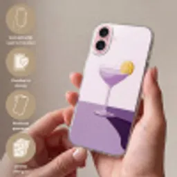 Cocktail - Paars - Minimalistisch - Citroen Apple iPhone 16 klein -sfeer3_NL