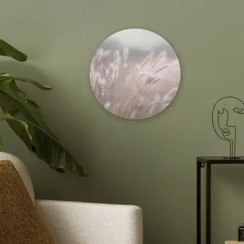 Graspluimen - Wind - Beige - Mistig Akoestische PET Vilt - Rond klein -sfeer2