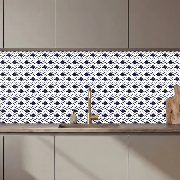 Oceaan - Visachtig - Blauw - Wit keuken achterwand 2 middel 871 zz_3dshopping